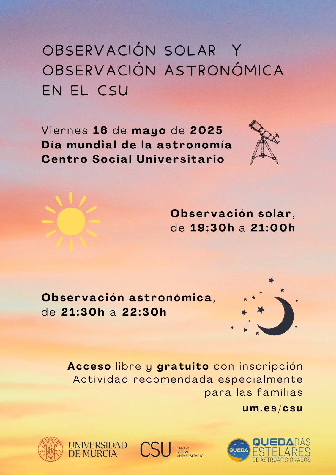 Observación solar y estrellas csu